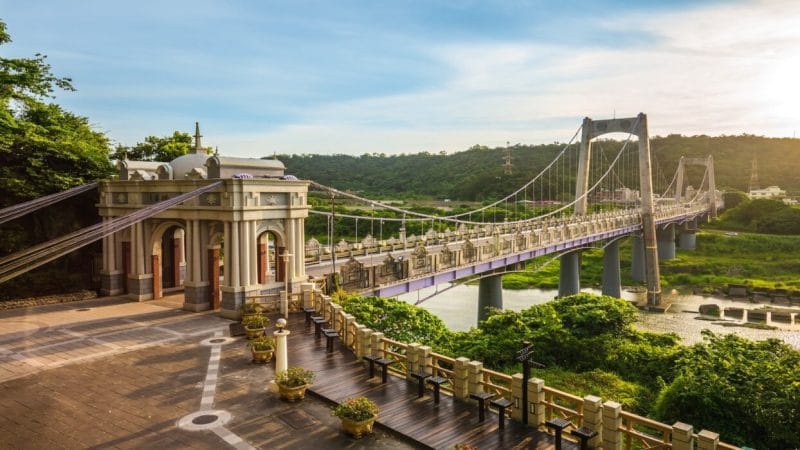Daxi,Suspension,Bridge,In,Taoyuan,,Taiwan.,The,Translation,Of,The