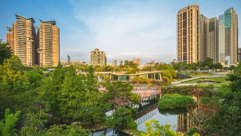 Maple,Garden,Next,To,Taiwan,Boulevard,In,Taichung,,Taiwan